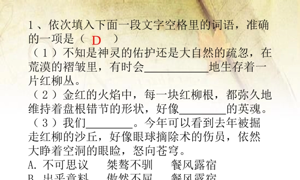 离太阳最近的树练习题