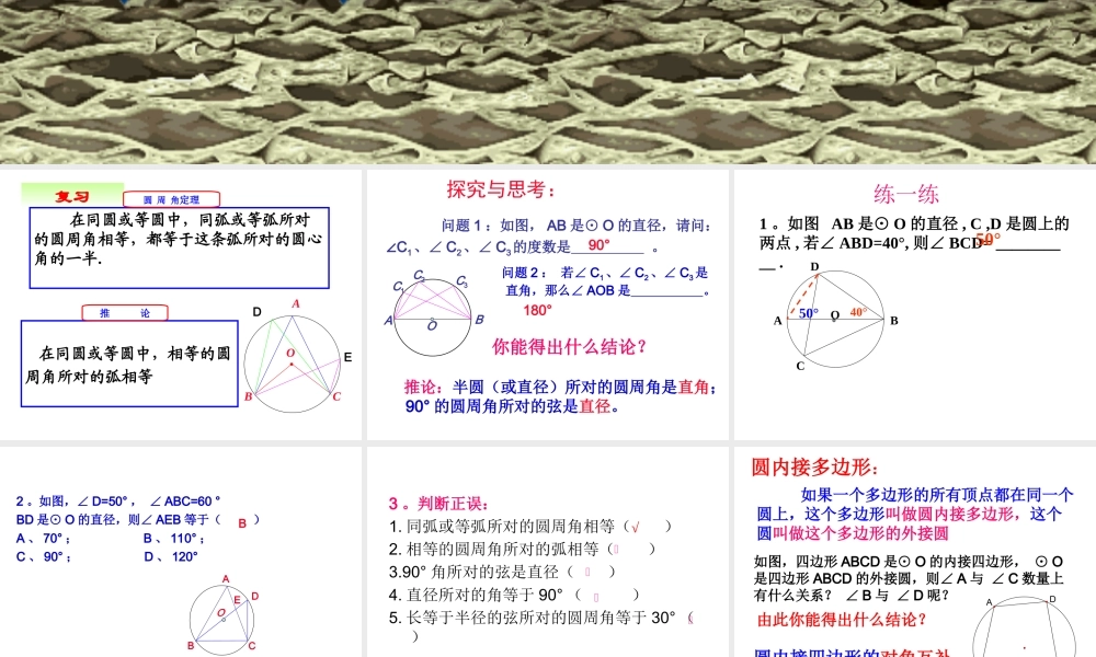 圆周角第二课时