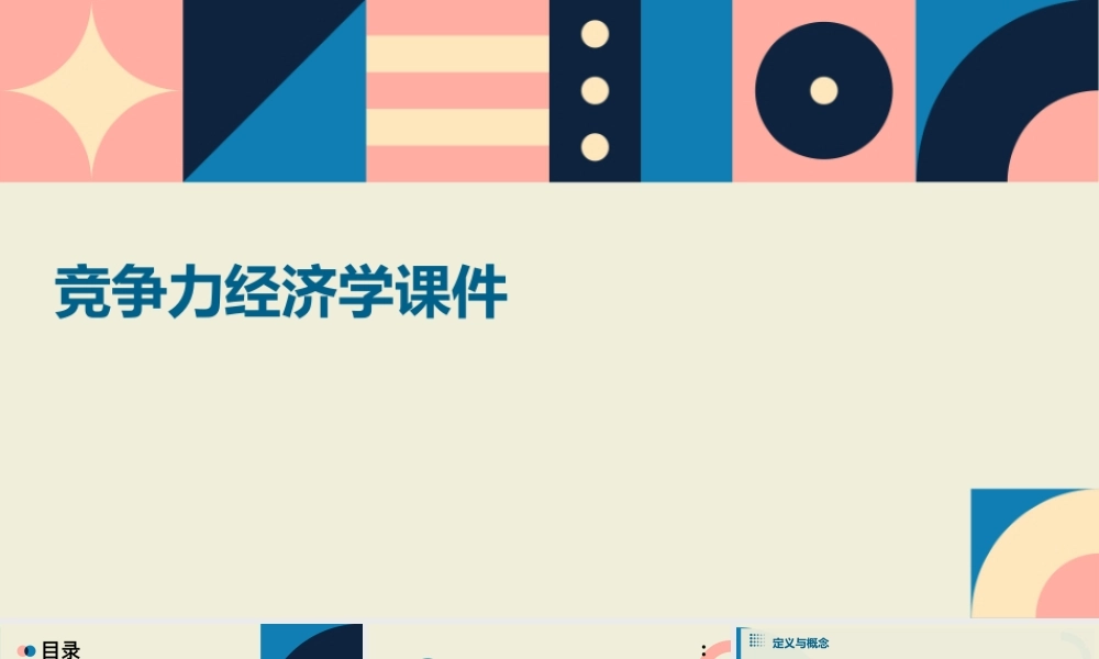 竞争力经济学课件