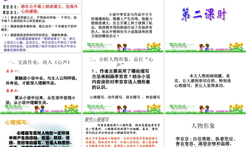 《心声》课件使用