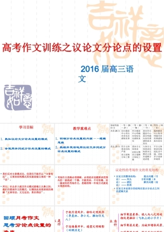 议论文分论点设置