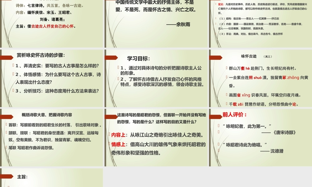 咏怀古迹（其三）