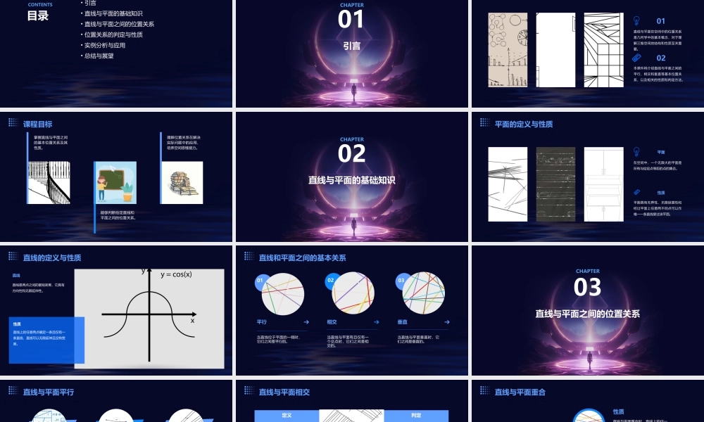 空间中直线与平面之间的位置关系通用课件