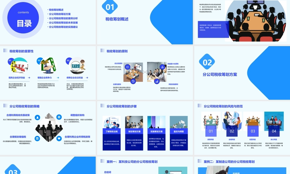 税收筹划方案正确建立自分公司课件