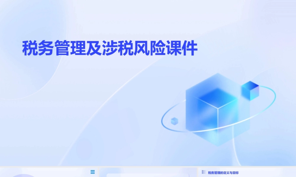 税务管理及涉税风险课件
