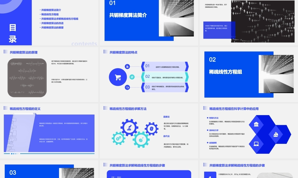 稀疏线性方程组的求解共轭梯度算法步骤课件