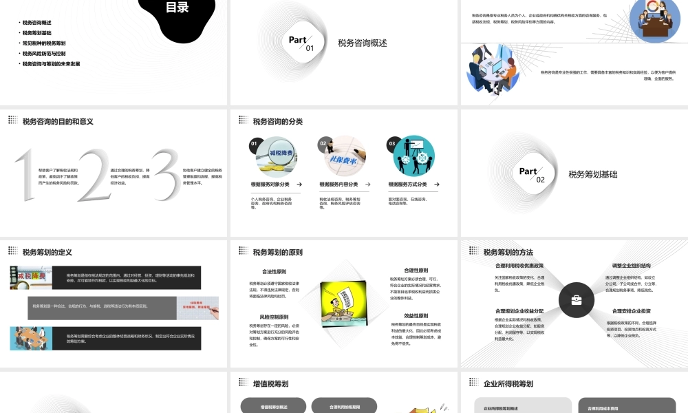 税务咨询和税务筹划课件