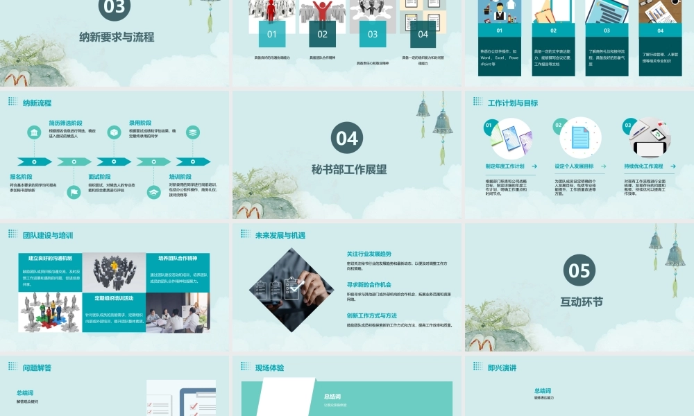 秘书部纳新演示文稿课件