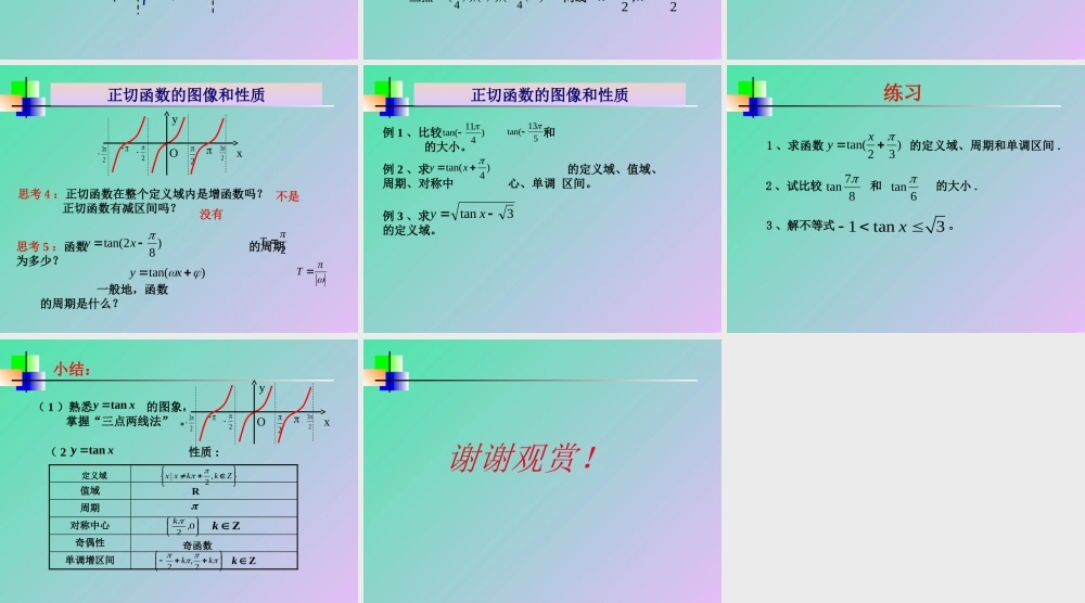 正切函数性质与图象---刘军成