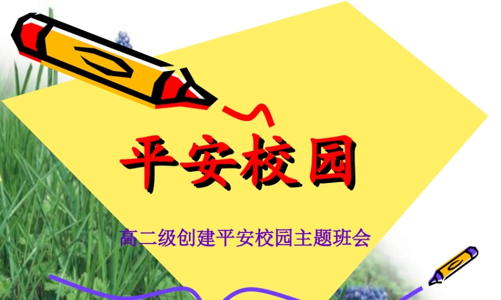 高二级平安校园主题班会课件