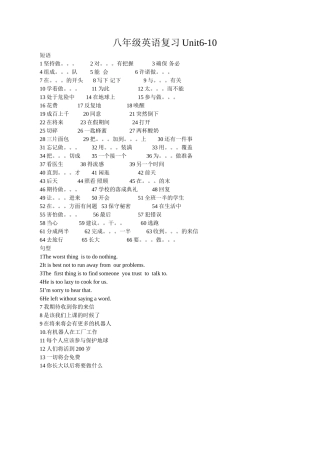 八年级英语复习Unit6-10