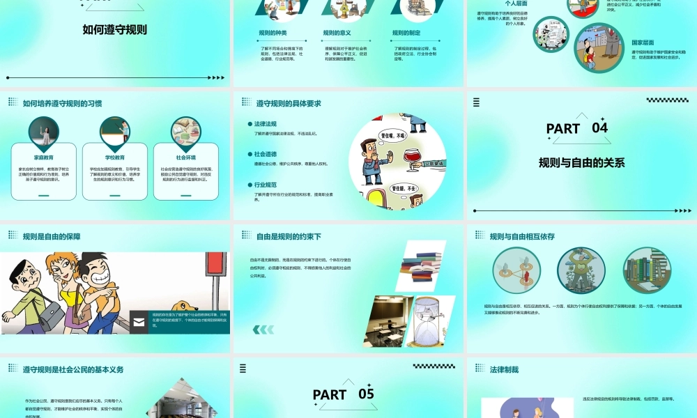 秋(人教部编版)八年级道德与法治上册教学课件遵守规则 (共张)