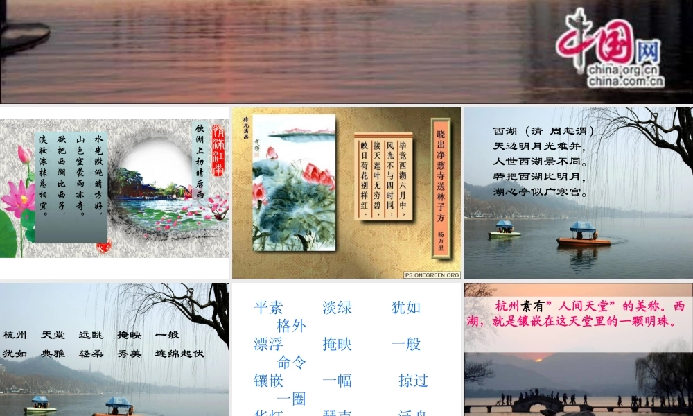 苏教版三上西湖