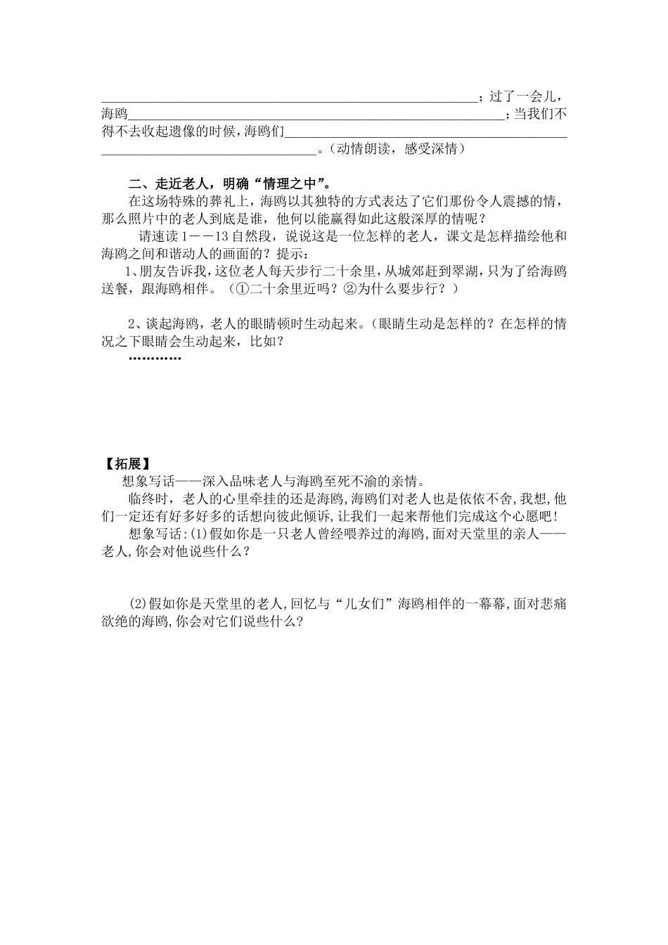老人与海鸥导学案 (2)_第2页