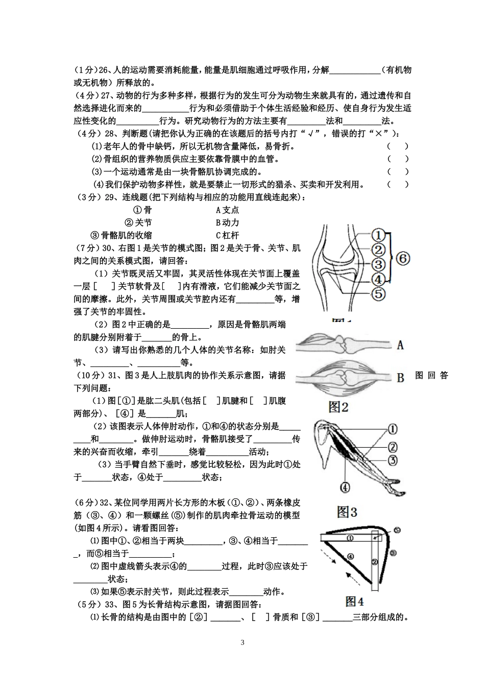 八年级生物第一次月考 (2)_第3页