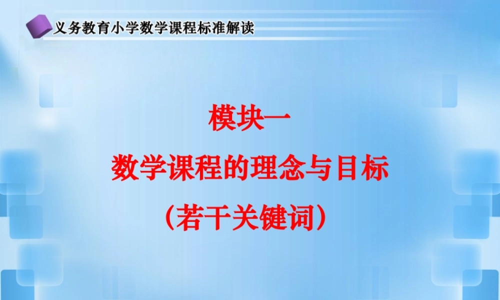 小学数学课程标准解读_专题一PPT