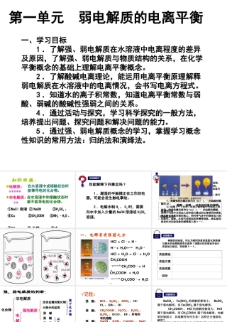 第一单元弱电解质的电离平衡