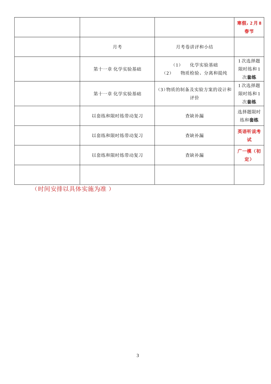 2016届高三化学一轮备考进度表_第3页