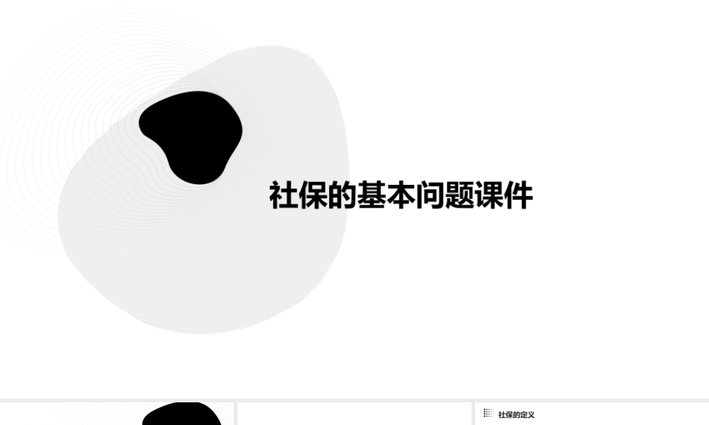 社保的基本问题课件