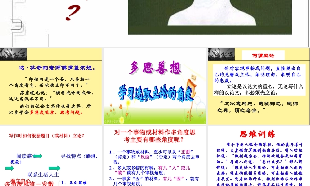学习选取立论的角度第一课时