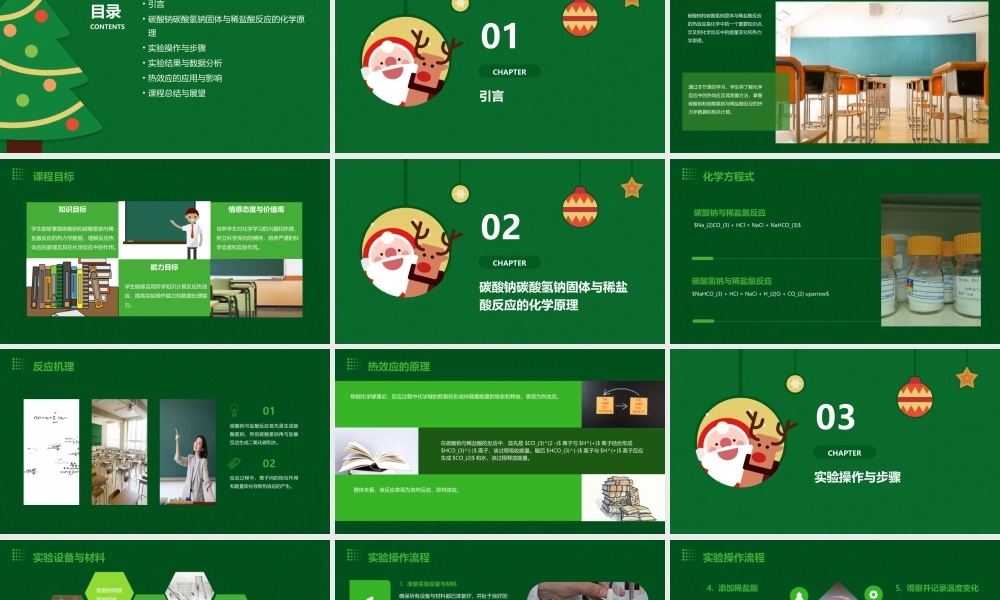 碳酸钠碳酸氢钠固体与稀盐酸反应的热效应说课课件