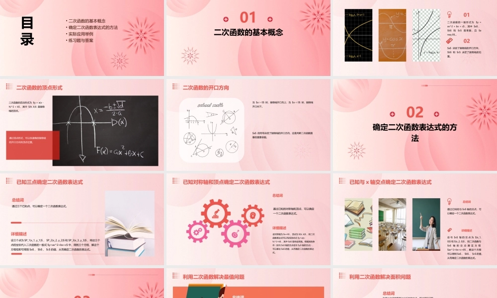 确定二次函数的表达式(时)课件