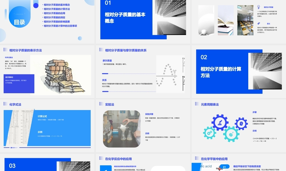 相对分子质量的计算通用课件