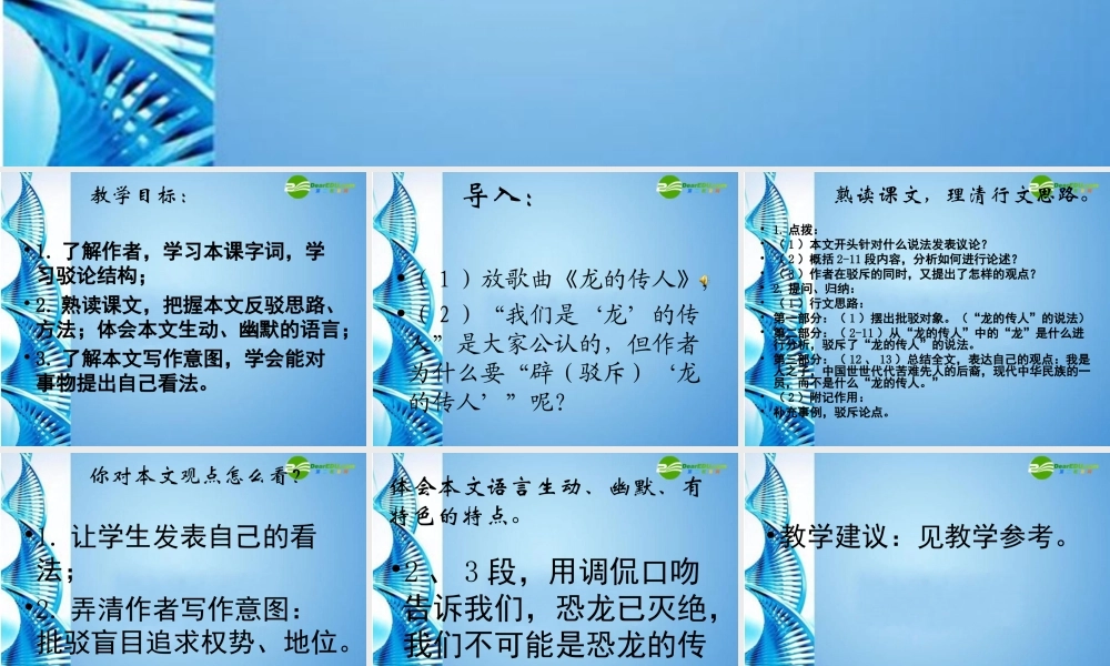 八年级语文下册 第8课(辟 龙的传人 )课件 北京课改版 课件