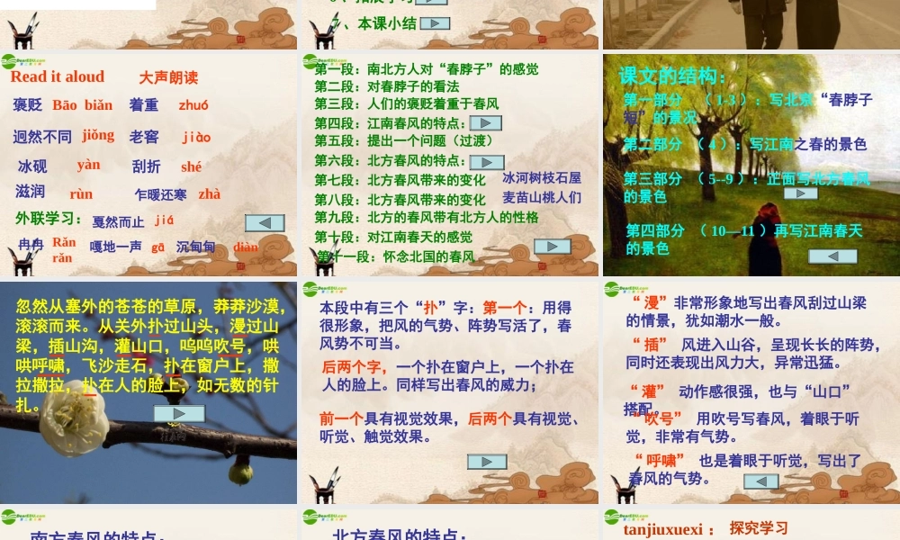 七年级语文下册(春风)课件 鄂教版 课件