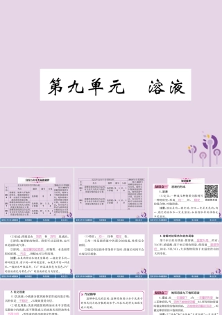 中考化学总复习 第1编 教材知识梳理 第9单元 溶液 第1讲 溶液的形成、溶解度(精讲)课件