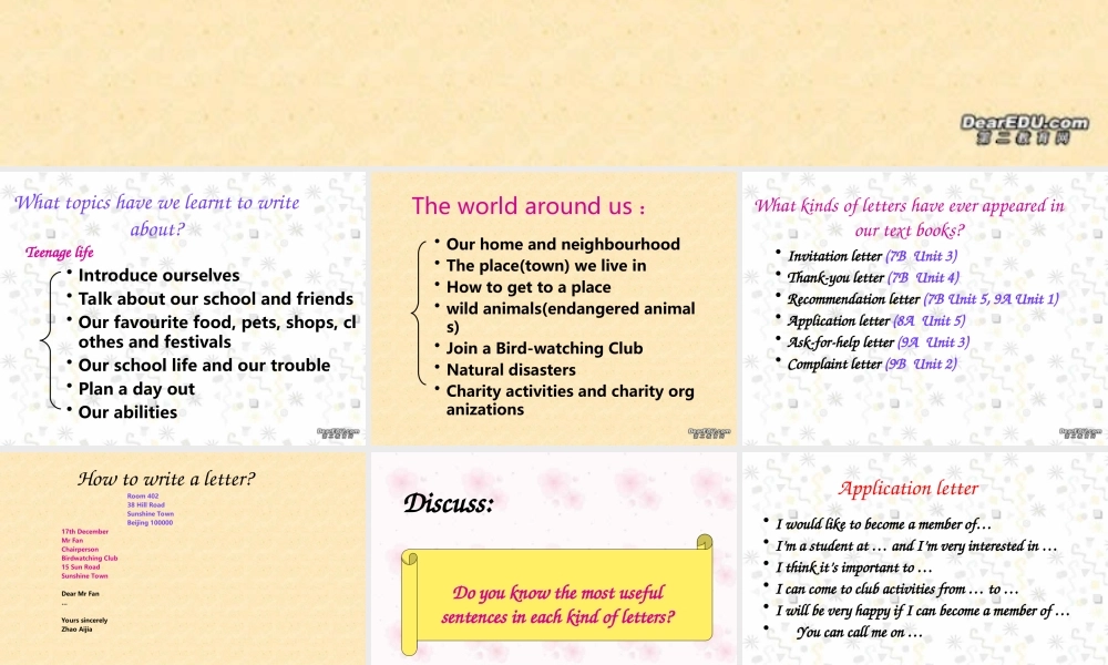 初中英语写作训练 新课标 牛津版 课件