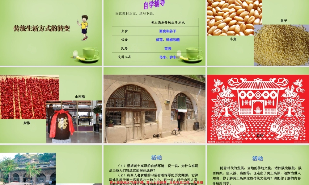 八年级地理下册(8.5 黄土高原的区域发展和居民生活)课件 (新版)湘教版 课件