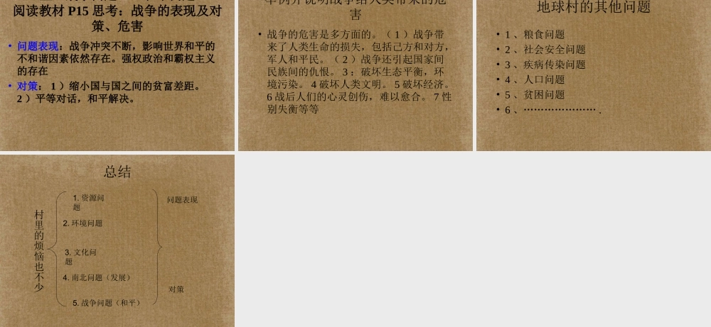 九年级政治全册(村里的烦恼不少)课件 人民版 课件