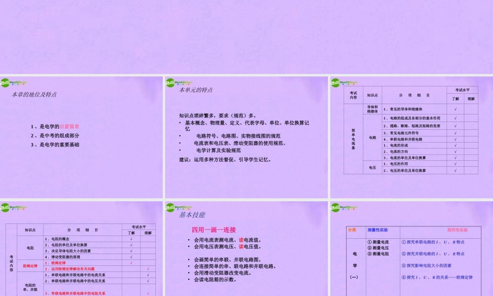 九年级物理 电学总复习 北师大版 课件