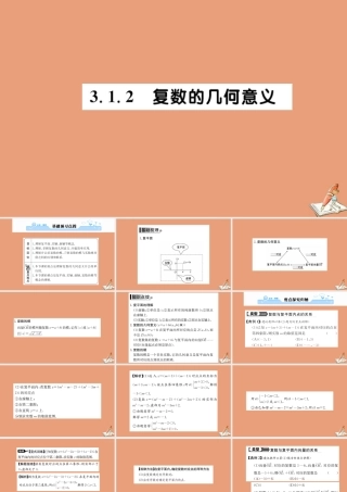 数学 第三章 数系的扩充与复数的引入 3.1.2 复数的几何意义教学课件 新人教A版选修2 2 课件