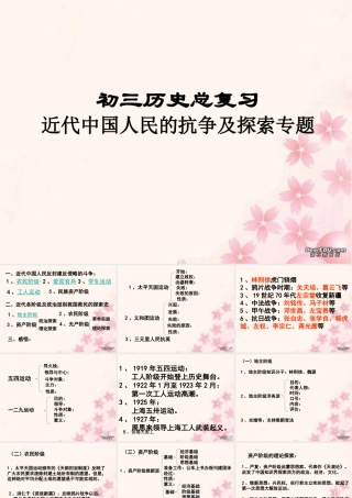 初三历史总复习中国人民的抗争及探索专题课件 人教版 课件