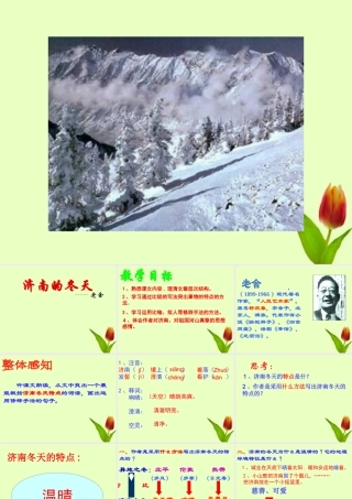 八年级语文下册 (济南的冬天)课件 鄂教版 课件