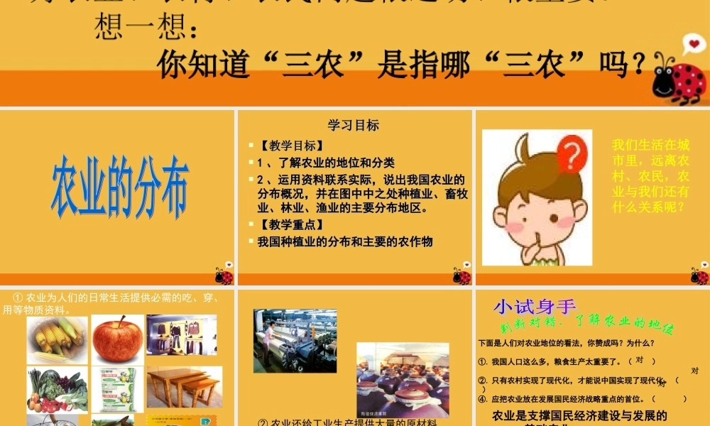 八年级地理上册 第四单元第1课农业的分布课件 商务星球版 课件