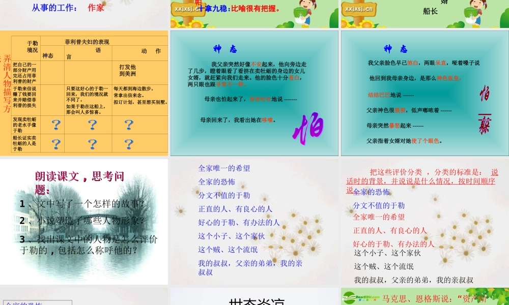 九年级语文上册 (我的叔叔于勒)教学课件 人教新课标版 课件