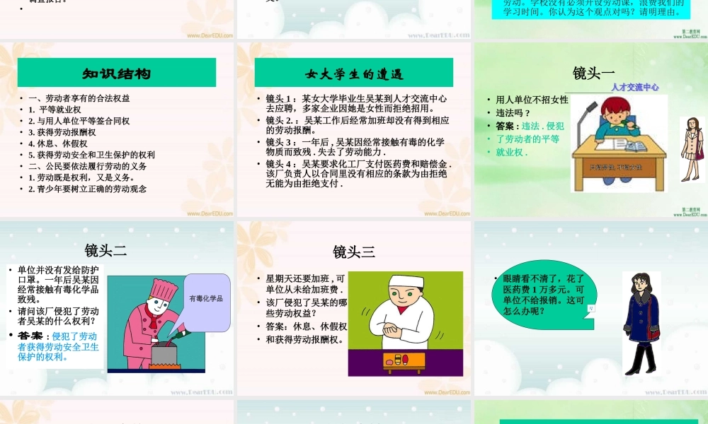 初中政治劳动者的合法权益受法律保护 课件