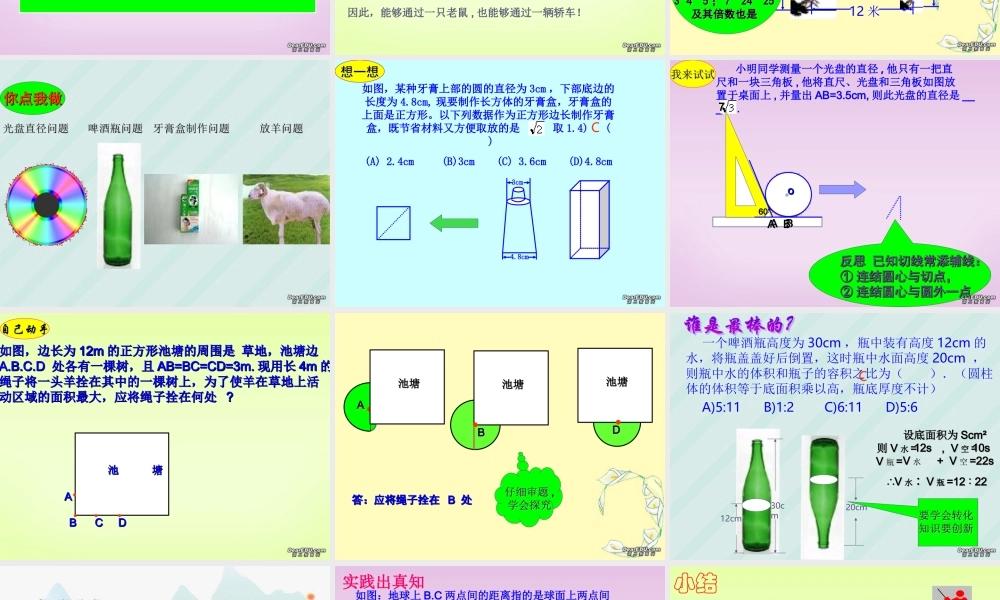 中考数学专题六几何应用问题研究 试题