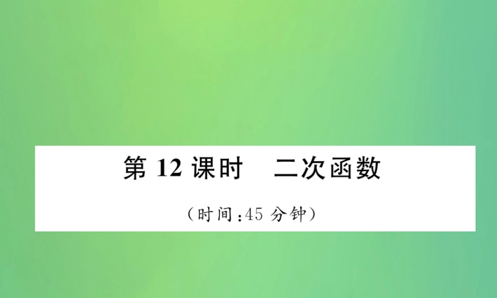 中考数学复习 第3章 函数及其图象 第12课时 二次函数(精练)课件