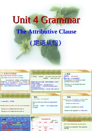 九年级英语定语从句全面的定语从句讲解和练习,好 课件 北师大版全册 课件