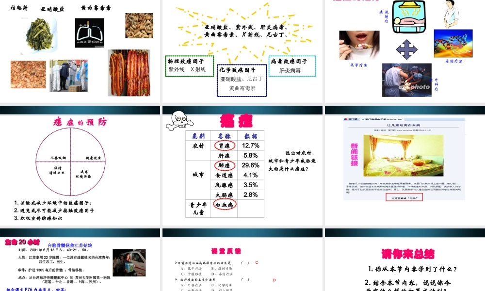 八年级生物上册 威胁健康的主要疾病课件 苏教版 课件