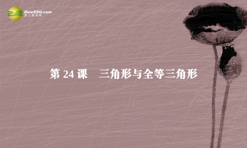 中考数学专题复习 第24讲 三角形与全等三角形课件