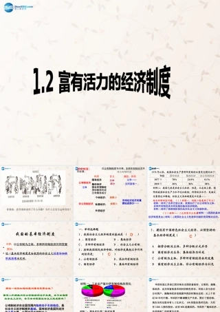 九年级政治全册 第一单元 第2课 富有活力的经济制度课件 粤教版 课件
