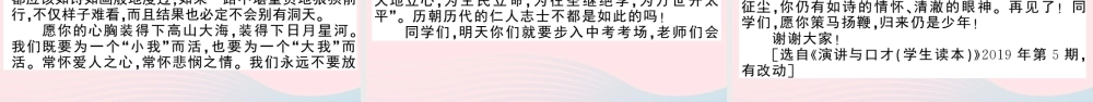 八年级语文下册 第四单元 13最后一次讲演习题课件 新人教版 课件