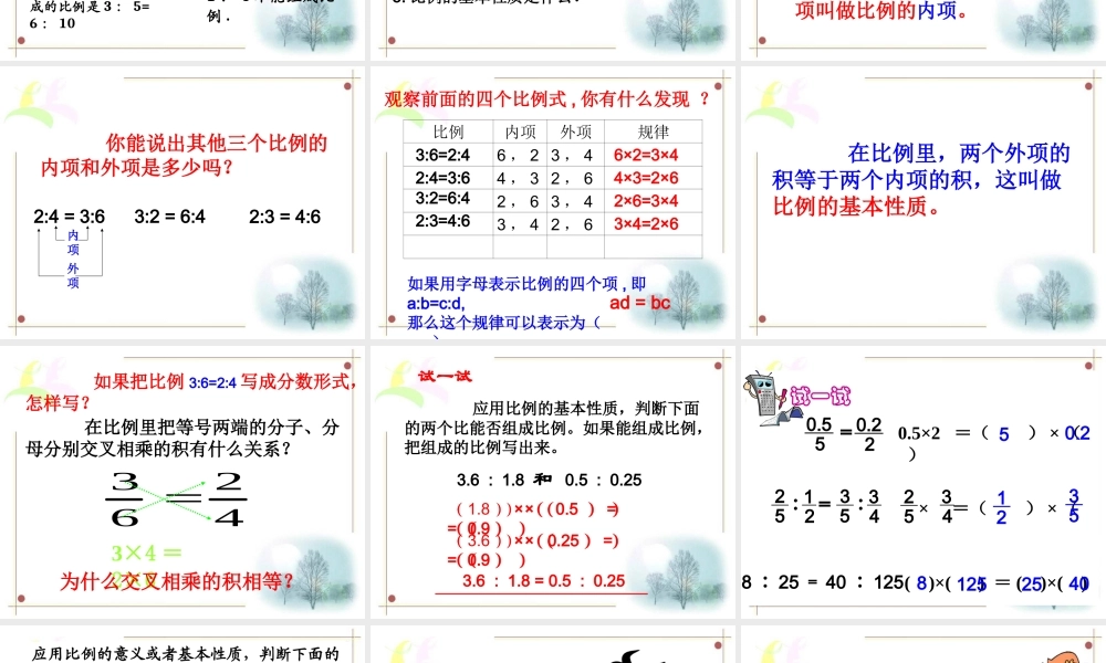 2015比例的基本性质