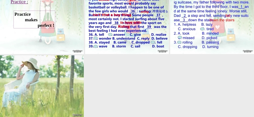 完形填空 解题技巧 新课标 人教版 课件