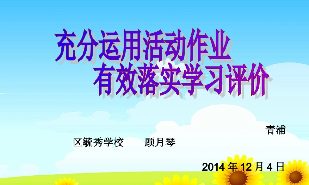 市级教研活动作业评价资料